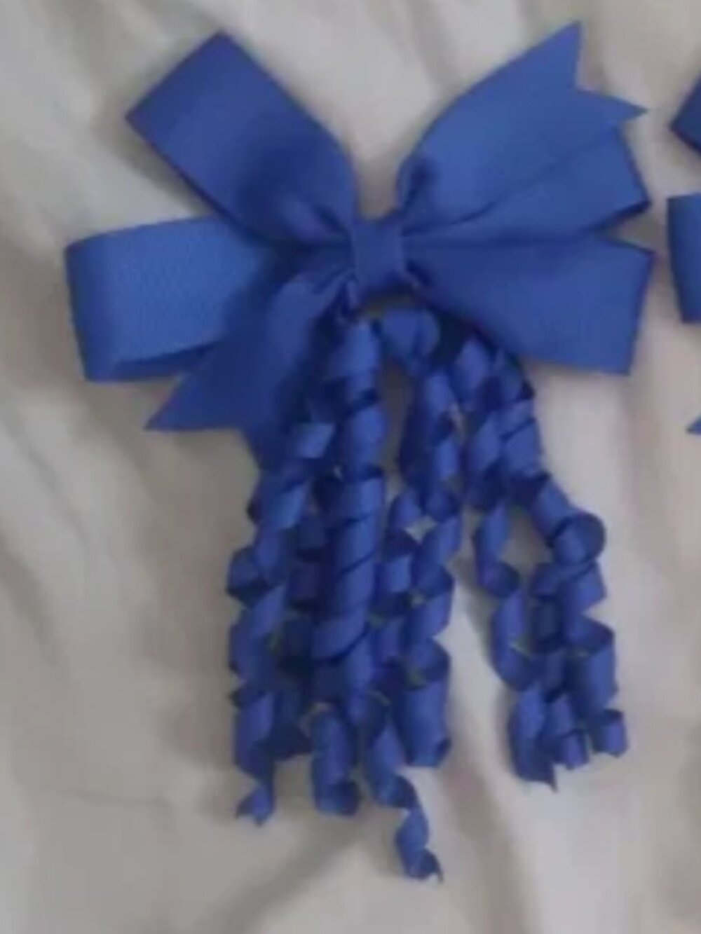 Set of 2 Royal Blue Corker Streamer Hair Bows-Curly Ribbon Boutique Style